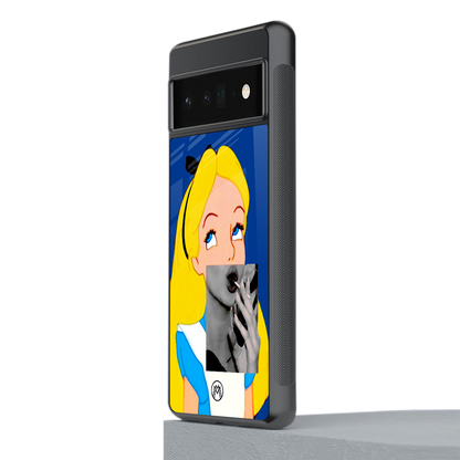 wonderland treat back phone cover | glass case for google pixel 6 pro
