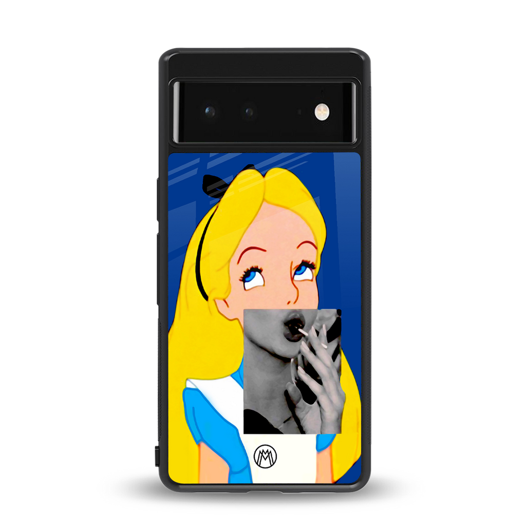 wonderland treat back phone cover | glass case for google pixel 6