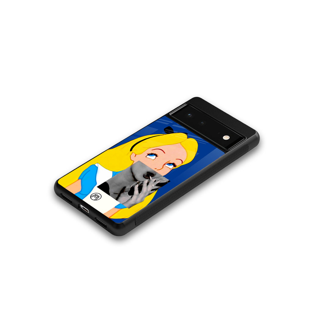 wonderland treat back phone cover | glass case for google pixel 6