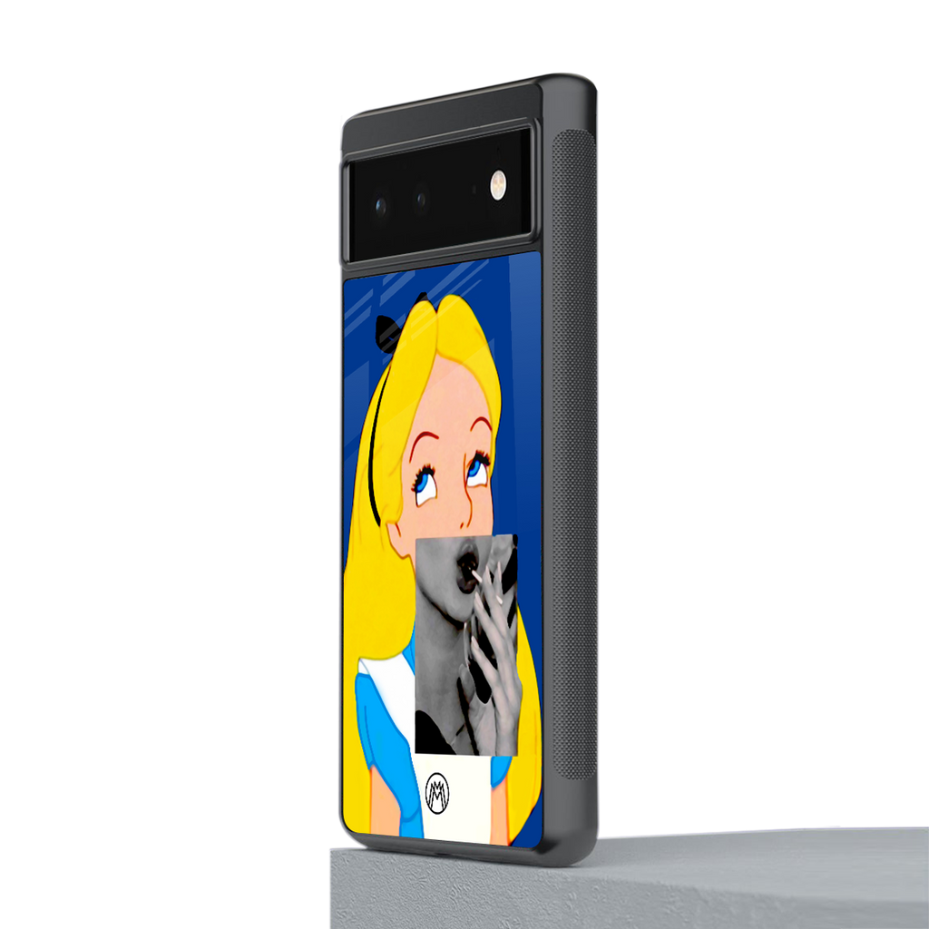 wonderland treat back phone cover | glass case for Google Pixel 6A