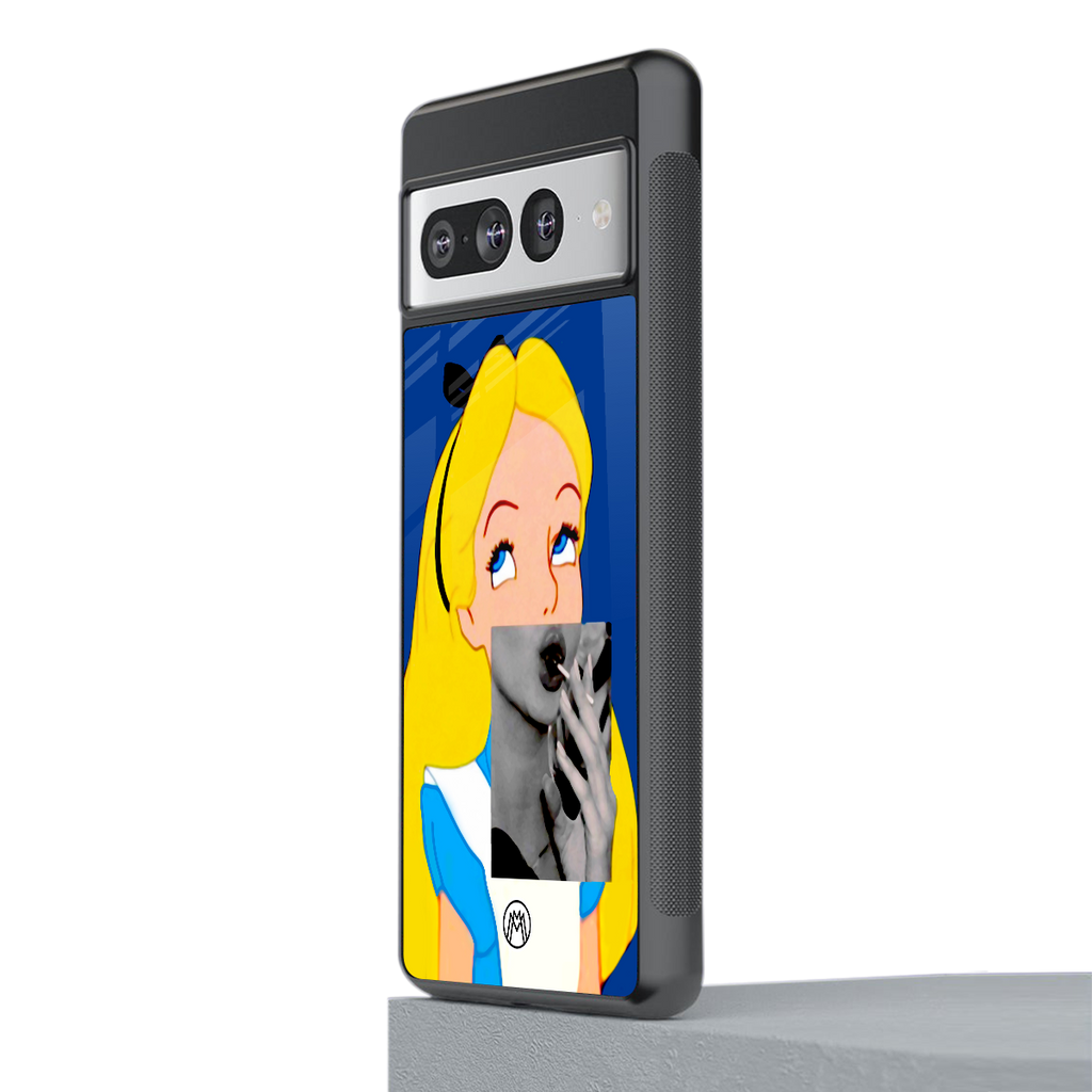 wonderland treat back phone cover | glass case for google pixel 7 pro