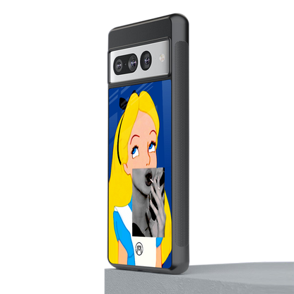wonderland treat back phone cover | glass case for google pixel 7 pro