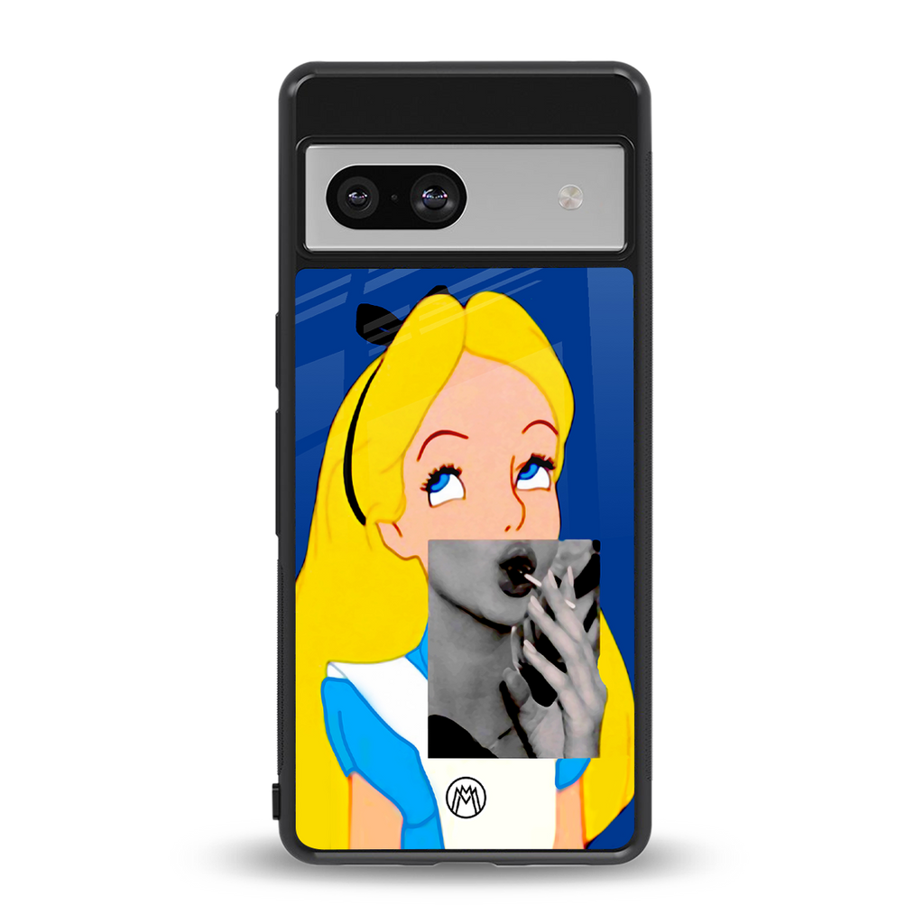 wonderland treat back phone cover | glass case for Google Pixel 7A