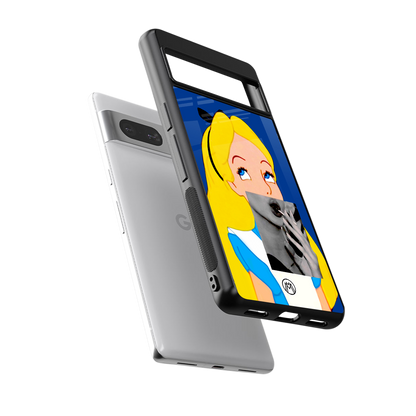 wonderland treat back phone cover | glass case for Google Pixel 7A