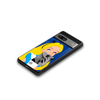 wonderland treat back phone cover | glass case for Google Pixel 7A