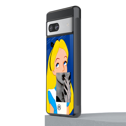 wonderland treat back phone cover | glass case for Google Pixel 7A