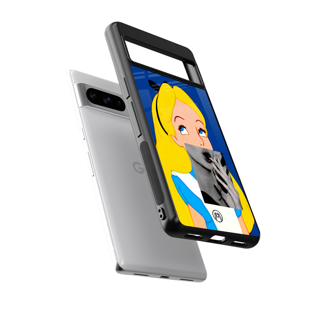 wonderland treat back phone cover | glass case for google pixel 8 pro