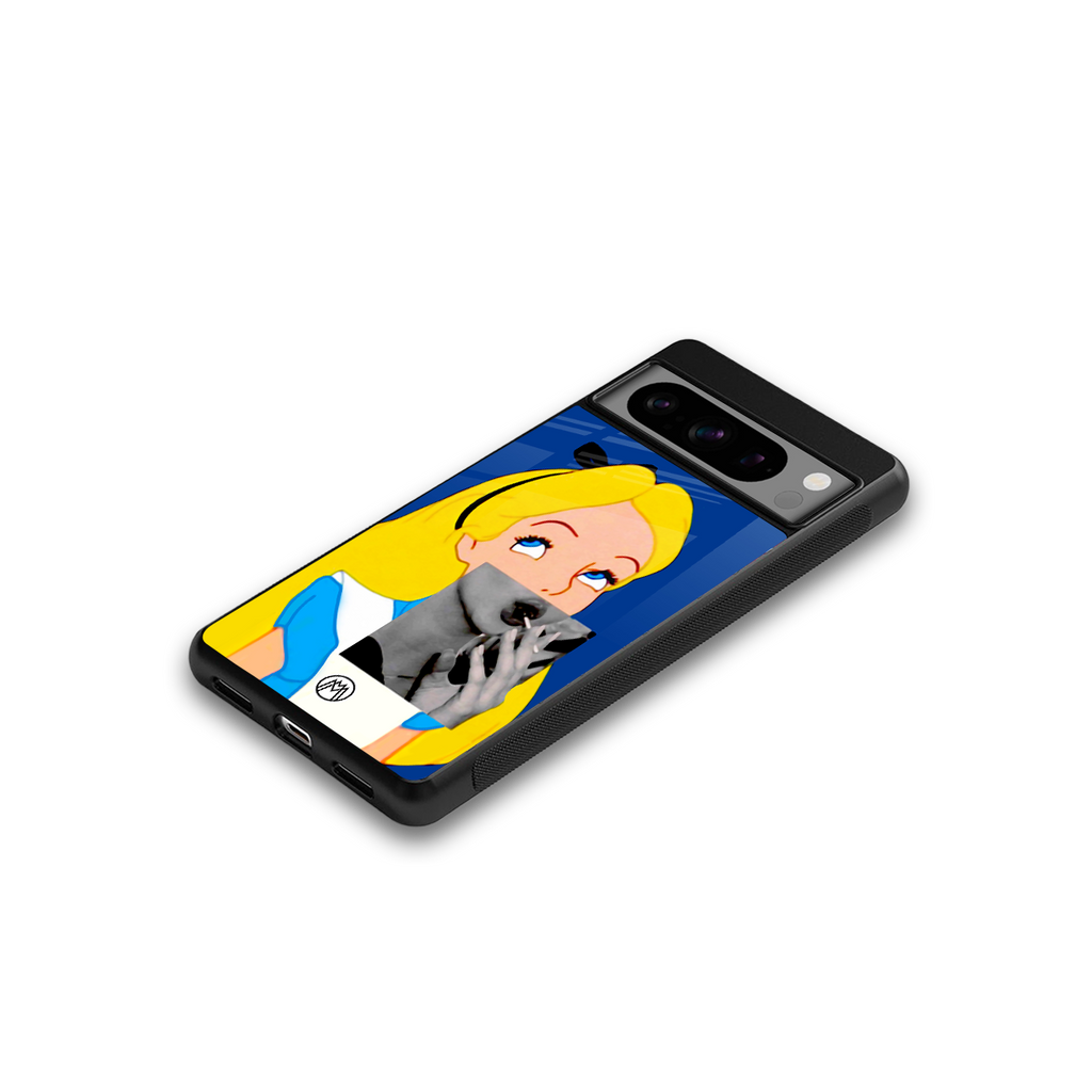 wonderland treat back phone cover | glass case for google pixel 8 pro