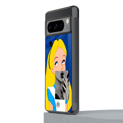 wonderland treat back phone cover | glass case for google pixel 8 pro