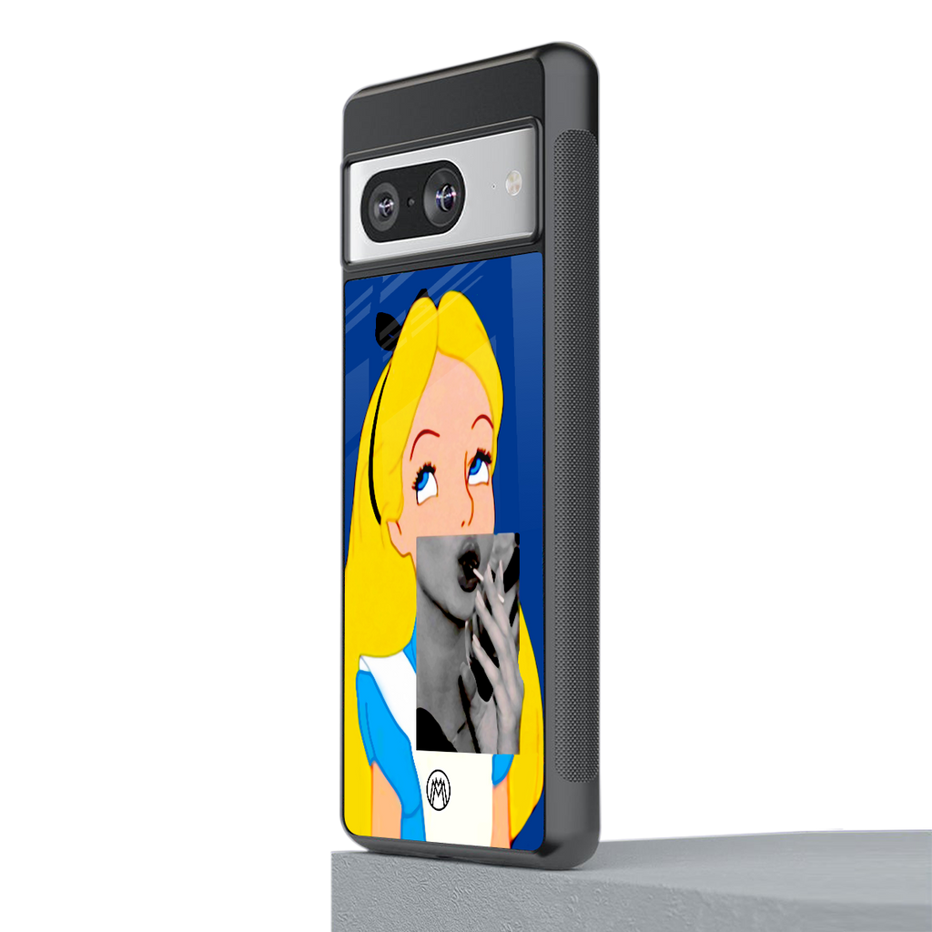 wonderland treat back phone cover | glass case for Google Pixel 8