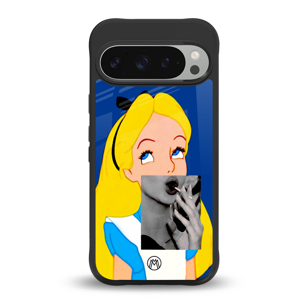 wonderland treat back phone cover | glass case for google pixel 9 pro xl
