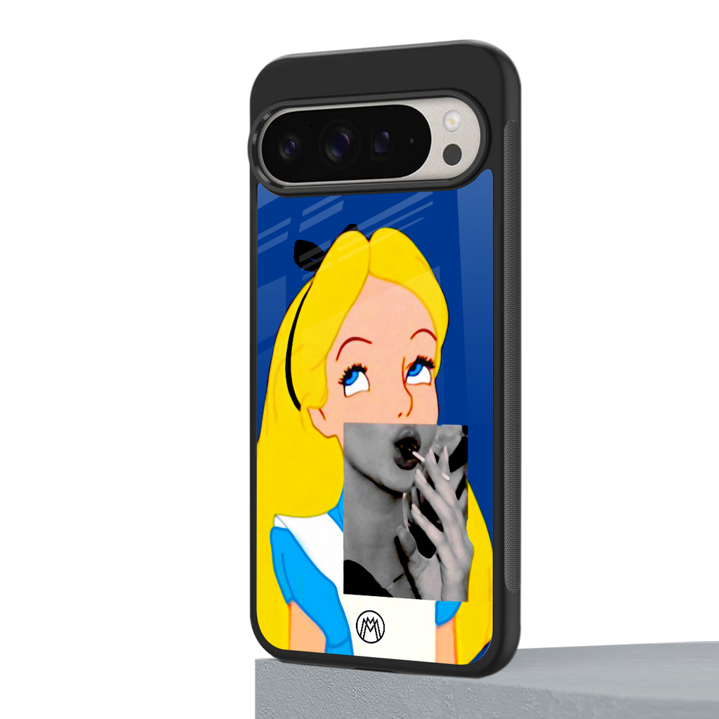 wonderland treat back phone cover | glass case for google pixel 9 pro