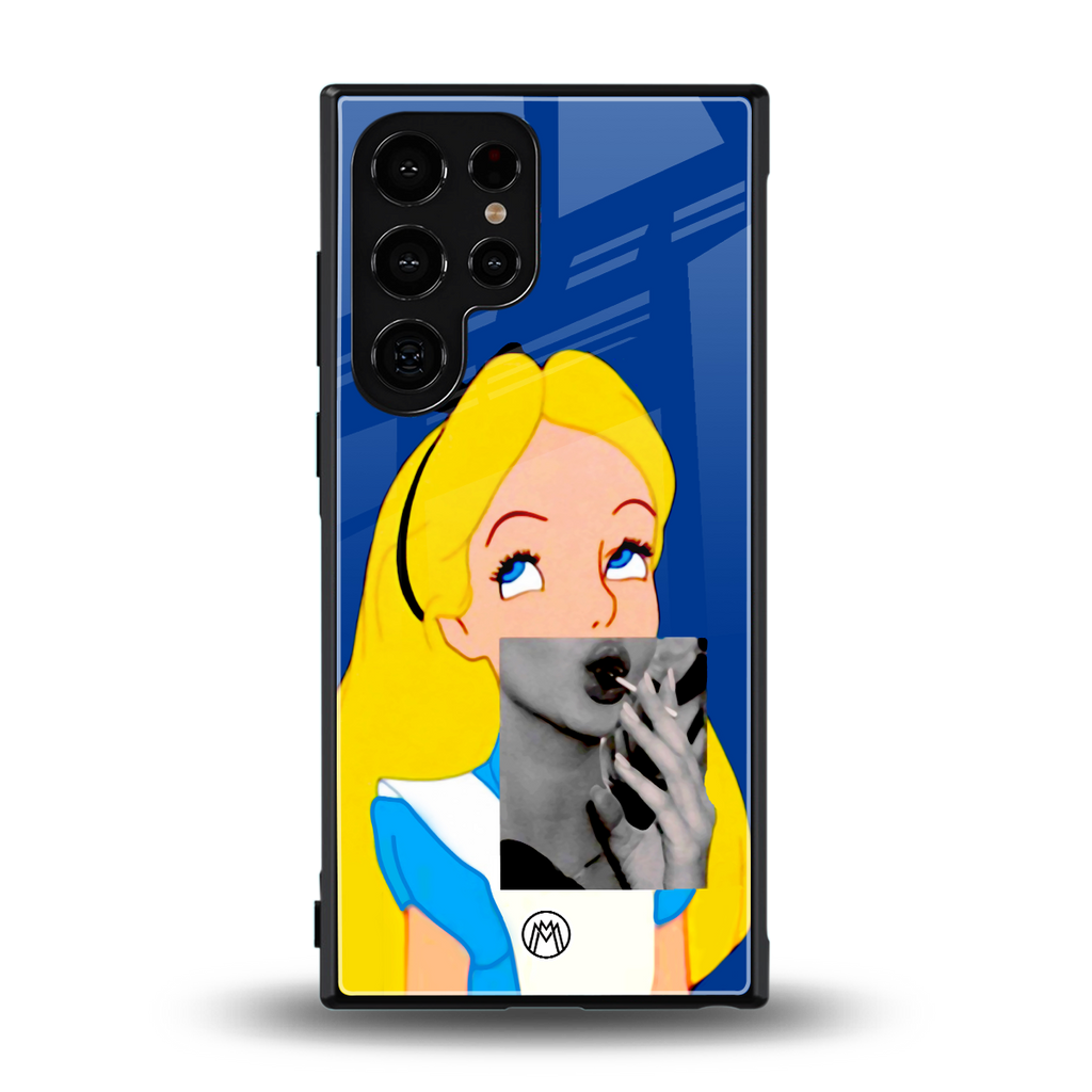wonderland treat back phone cover | glass case for samsung galaxy s23 ultra