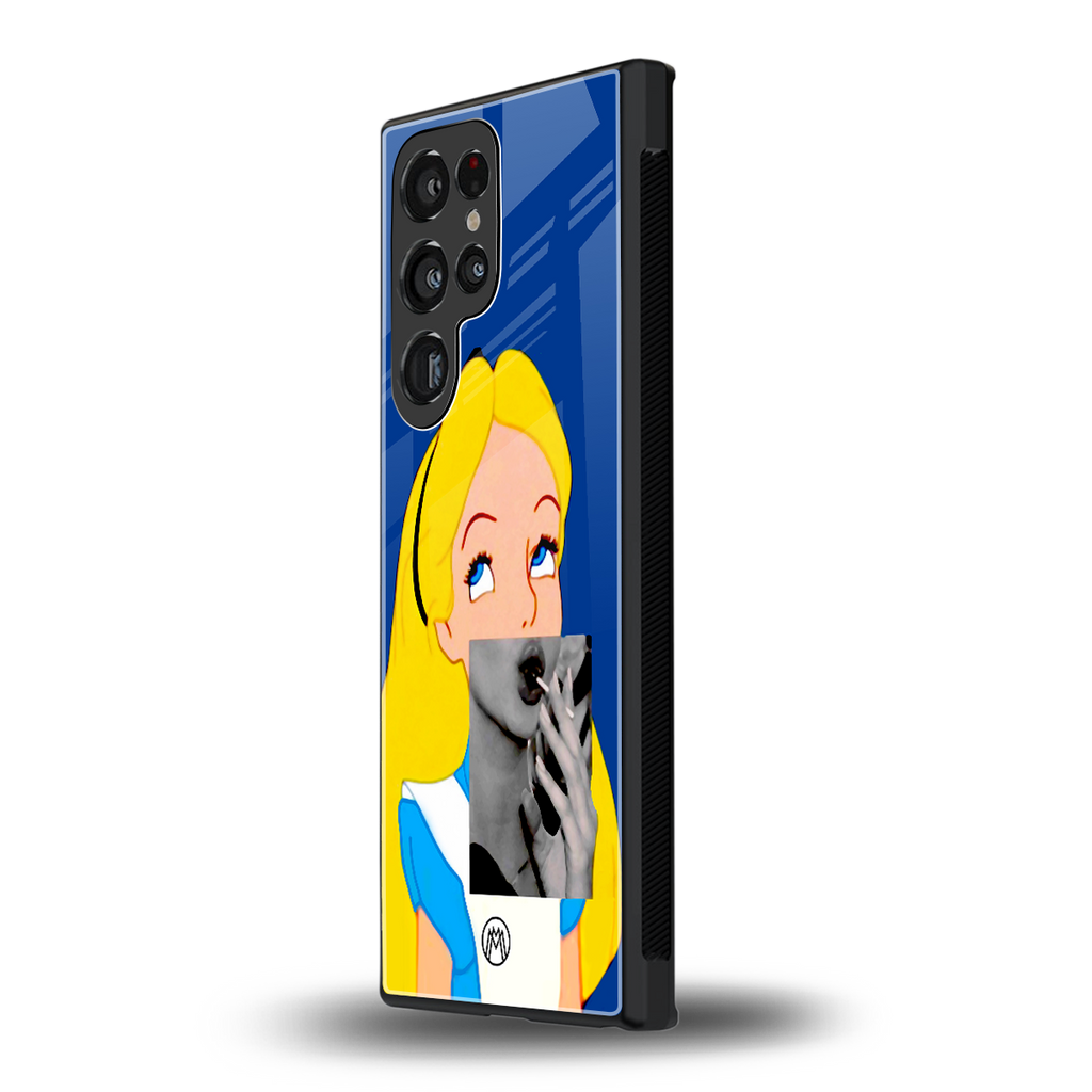 wonderland treat back phone cover | glass case for samsung galaxy s23 ultra
