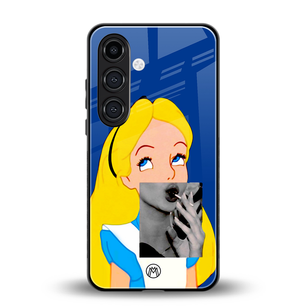 wonderland treat back phone cover | glass case for samsung galaxy s24 fe
