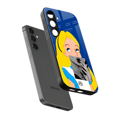 wonderland treat back phone cover | glass case for samsung galaxy s24 plus