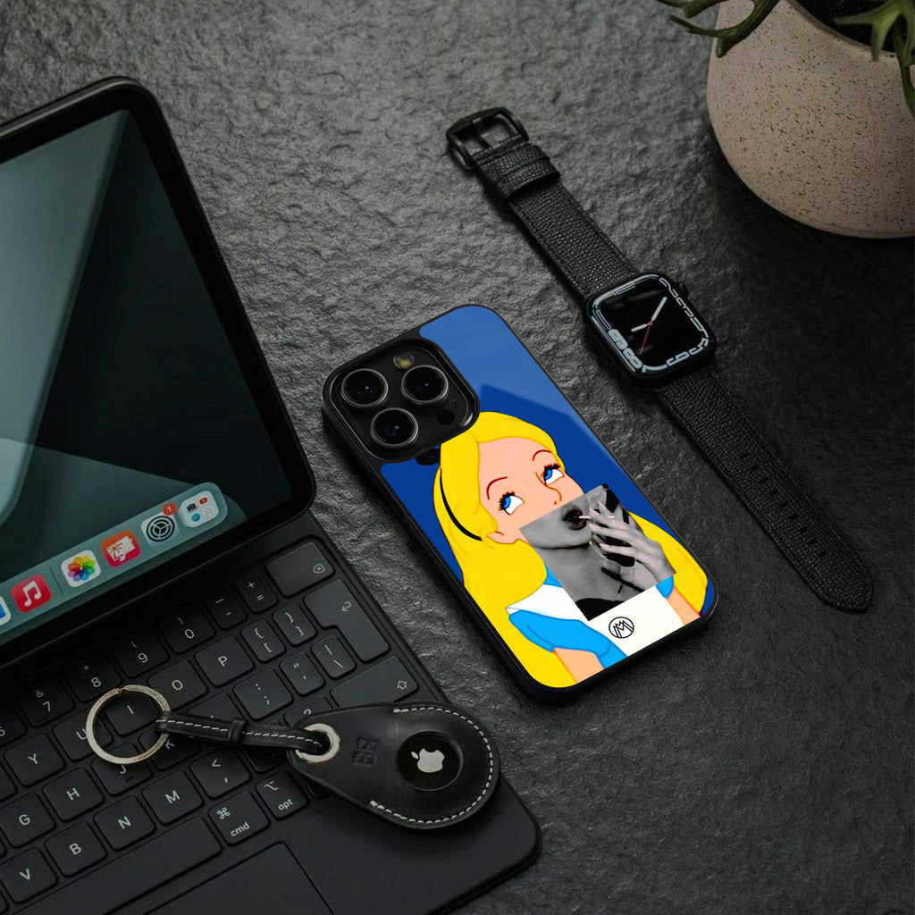 wonderland treat back phone cover | glass case for oneplus nord ce 4