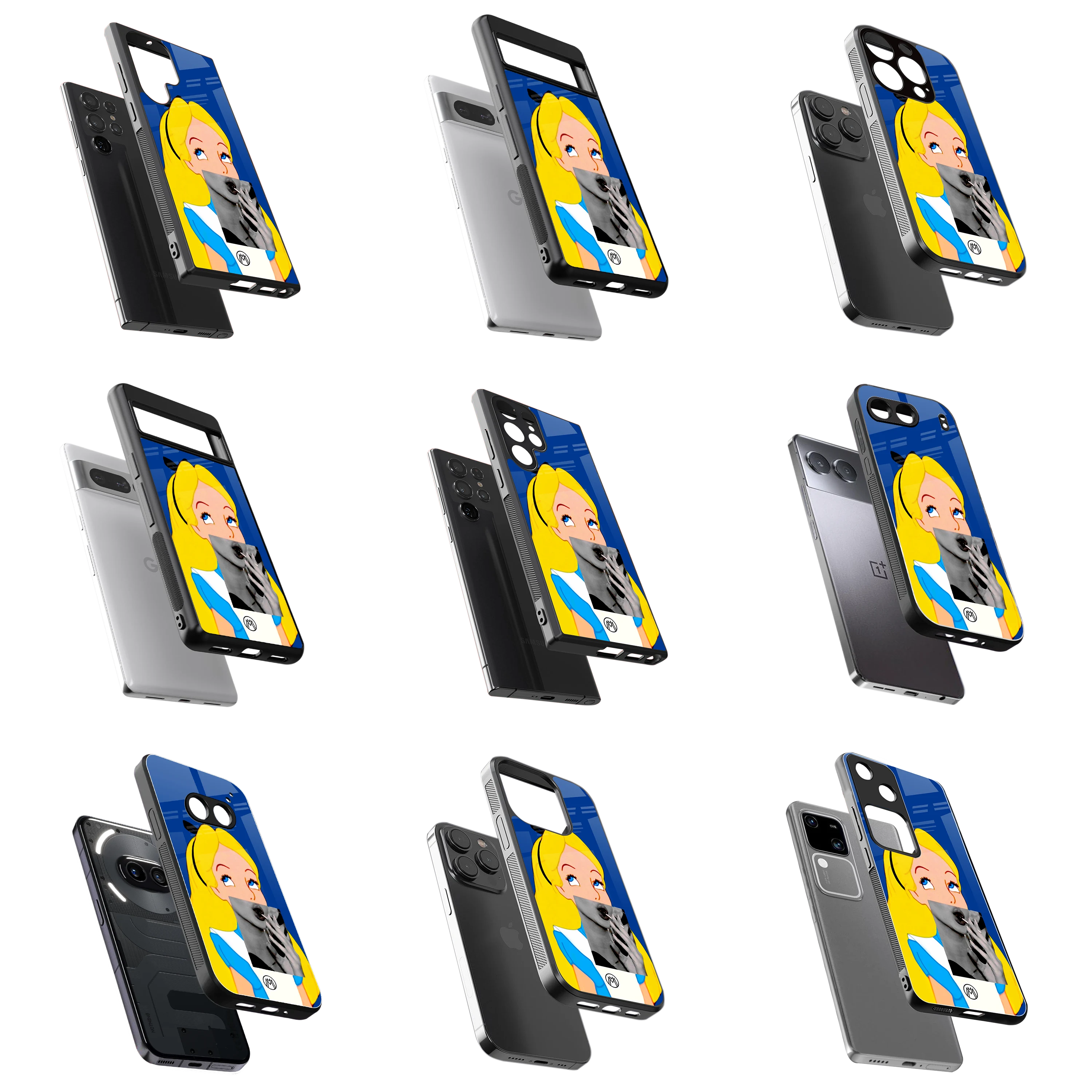 Durable Glass Back Mobile Case for iPhone, Samsung, OnePlus, Google Pixel, Redmi, Vivo, Oppo