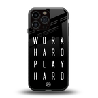 work hard play hard back phone cover | glass case for iphone 13 pro max