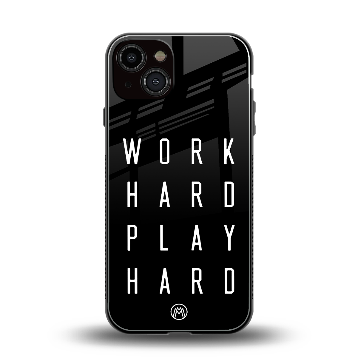 work hard play hard back phone cover | glass case for iphone 13