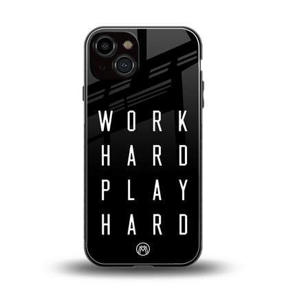 work hard play hard back phone cover | glass case for iphone 13