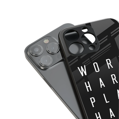 work hard play hard back phone cover | glass case for iphone 13 pro max
