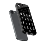 work hard play hard back phone cover | glass case for iphone 16e