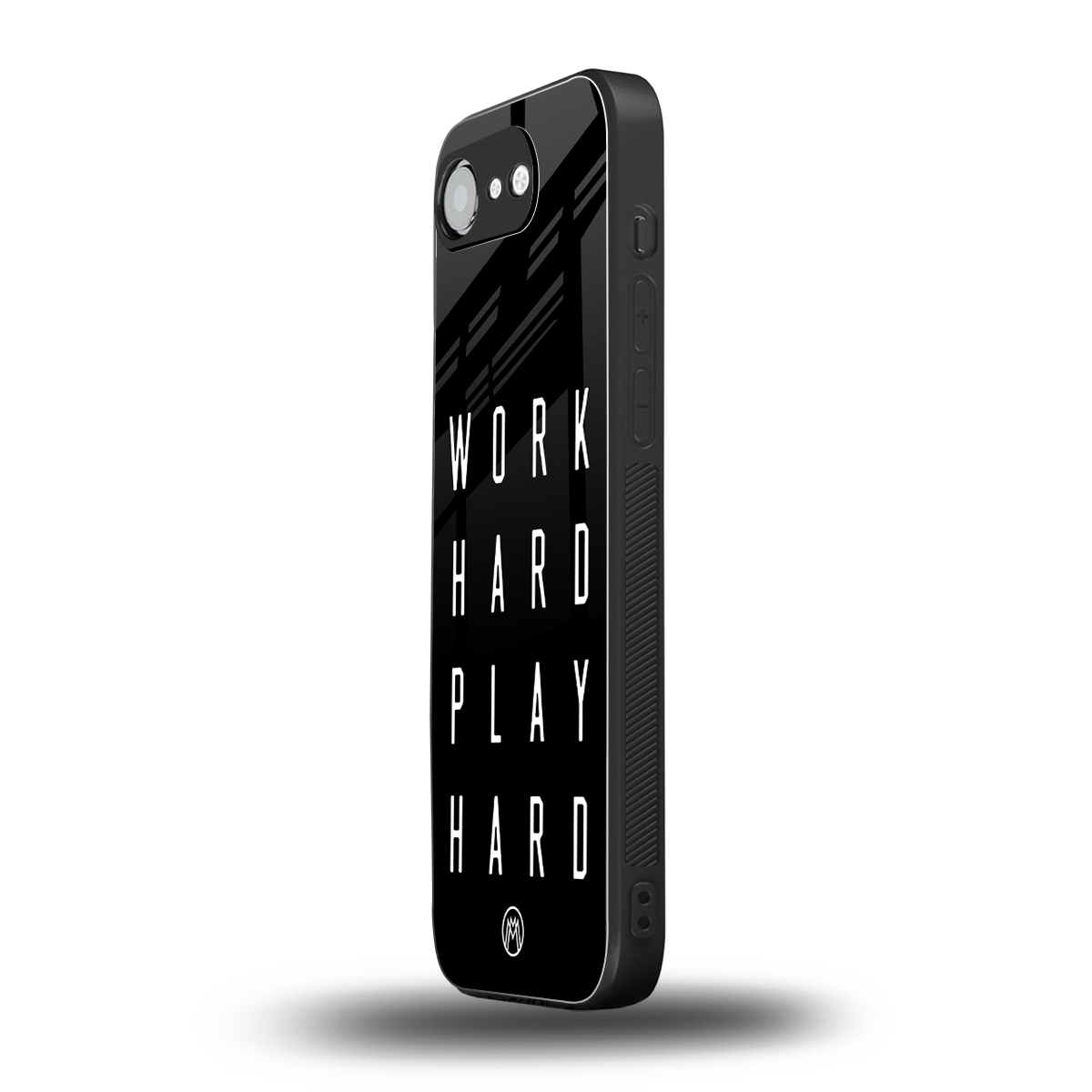 work hard play hard back phone cover | glass case for iphone 16e
