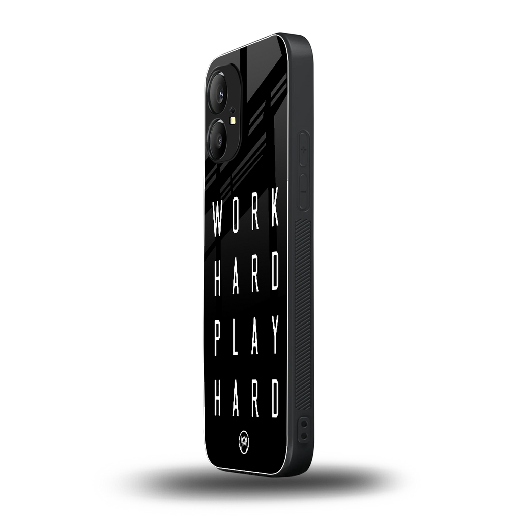 work hard play hard back phone cover | glass case for nothing phone 1