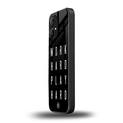 work hard play hard back phone cover | glass case for nothing phone 1
