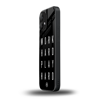 work hard play hard back phone cover | glass case for nothing phone 2