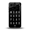 work hard play hard back phone cover | glass case for oneplus nord 4