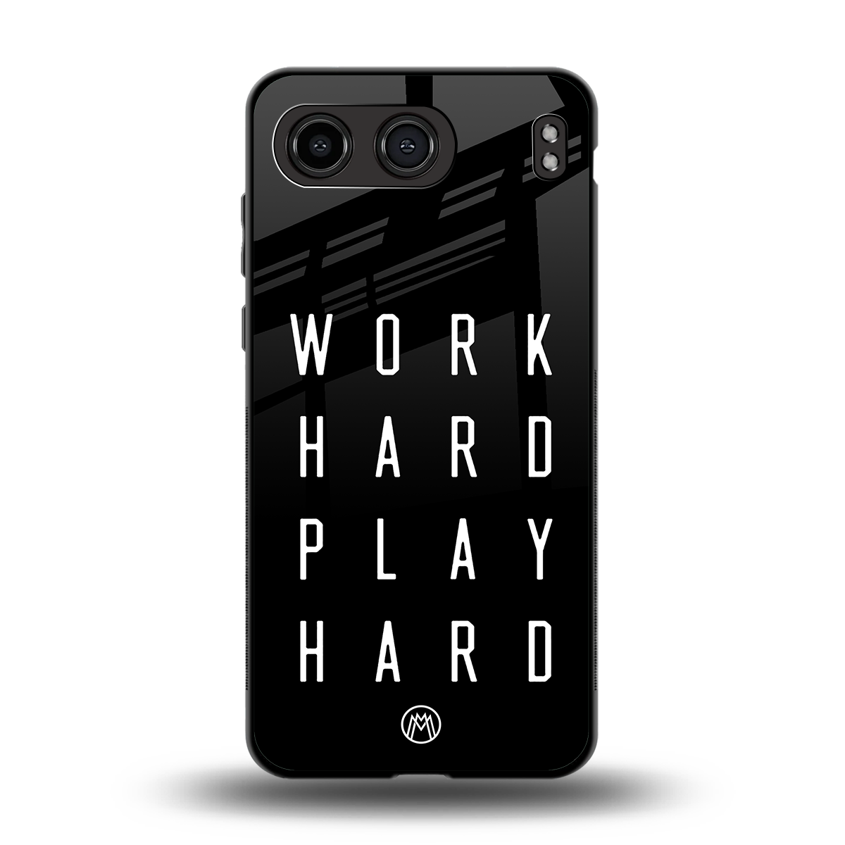 work hard play hard back phone cover | glass case for oneplus nord 4