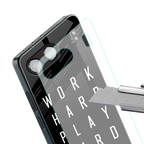 work hard play hard back phone cover | glass case for oneplus nord 4
