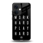 work hard play hard back phone cover | glass case for oneplus nord ce 3