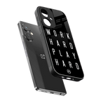 work hard play hard back phone cover | glass case for oneplus nord ce 3