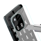 work hard play hard back phone cover | glass case for oneplus nord ce 3