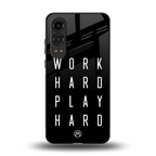 work hard play hard back phone cover | glass case for oneplus nord ce 4 lite