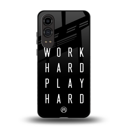 work hard play hard back phone cover | glass case for oneplus nord ce 4 lite