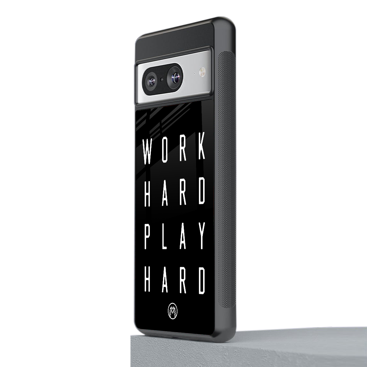 work hard play hard back phone cover | glass case for Google Pixel 8