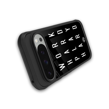 work hard play hard back phone cover | glass case for google pixel 9 pro xl