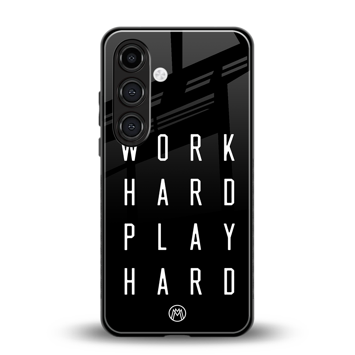 work hard play hard back phone cover | glass case for samsung galaxy s23