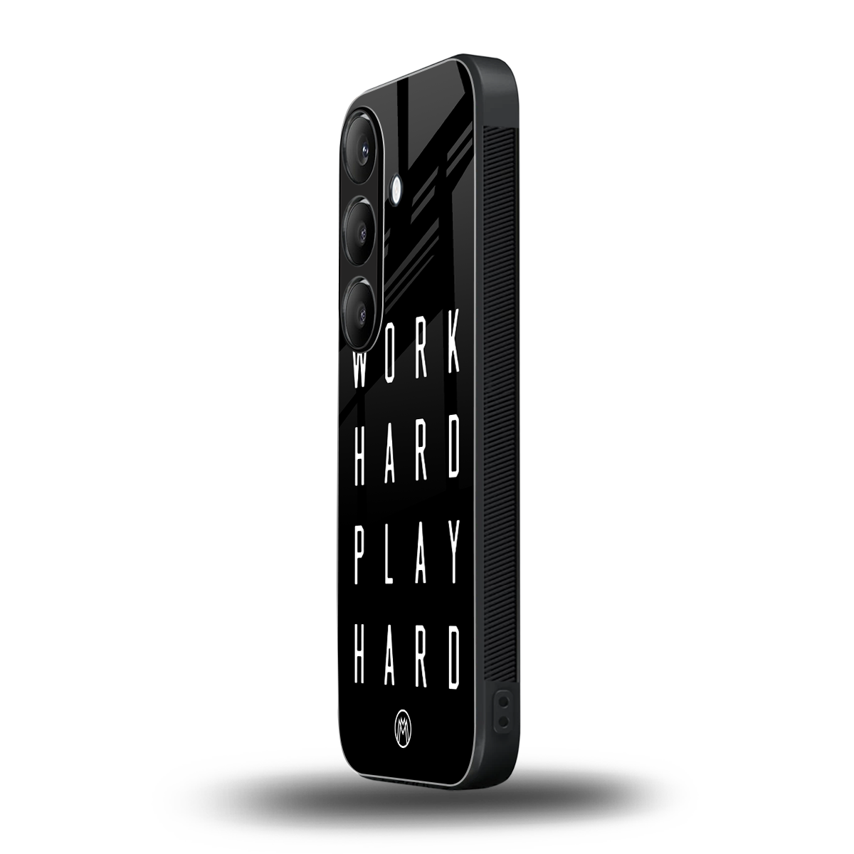 work hard play hard back phone cover | glass case for samsung galaxy s23