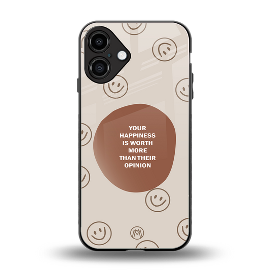 worth back phone cover | glass case for iphone 16 plus