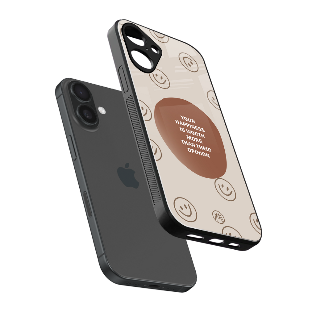 worth back phone cover | glass case for iphone 16 plus