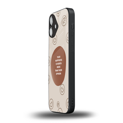worth back phone cover | glass case for iphone 16 plus