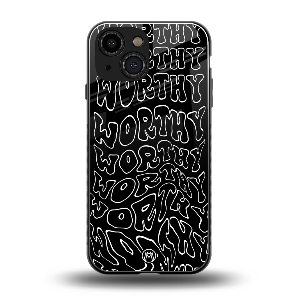 worthy black back phone cover | glass case for iphone 13 mini