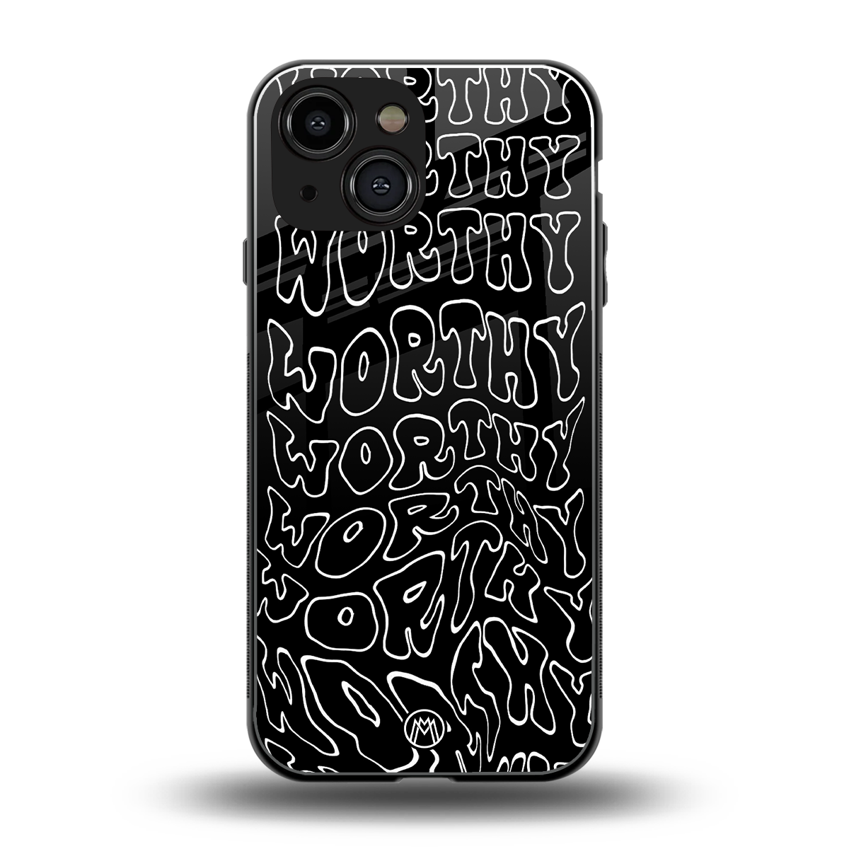 worthy black back phone cover | glass case for iphone 13 mini