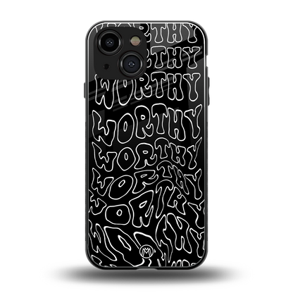 worthy black back phone cover | glass case for iphone 13 mini