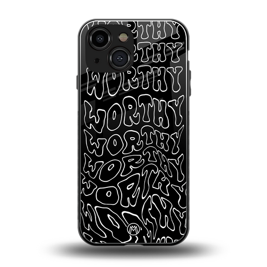 worthy black back phone cover | glass case for iphone 13 mini